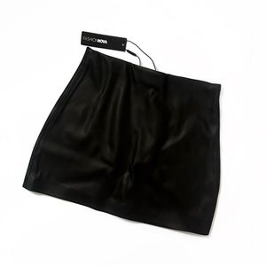 FASHION NOVA Black Faux Leather Mini Skirt